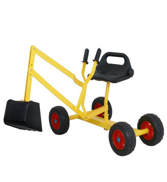 MTB 4-Wheel Metal Kid Ride-on Dig Working Crane Sand Play Digger with Scooper and Rotatable Seat