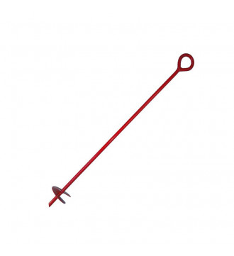 MTB 30 Inch Auger Earth Anchor 3 Inch W Helix, 12mm Rod, Painted red, Heavy Duty Ground Anchor Hook for Guying Tents Fencing Canopies, Pack of 1