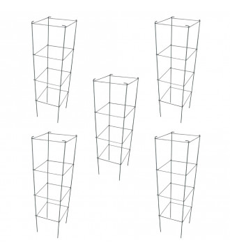 MTB Green Square Folding Tomato Cage Plant Support Tower 12 inch by 46 inch, Pack of 5 Sets