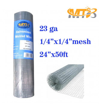 MTB Galvanized Hardware Cloth 24 in x 50 ft - 1/4 x1/4 inch Mesh 23GA