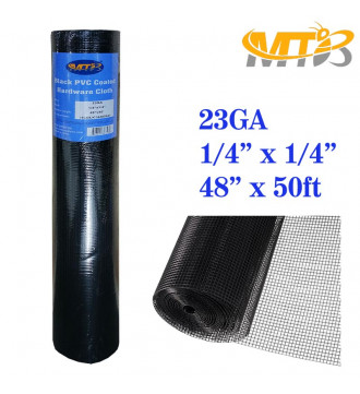 MTB Black PVC Coated Hardware Cloth 48 Inch x 50 Foot -1/4 Inch x 1/4 Inch 23GA