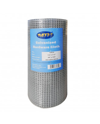 MTB Galvanized Hardware Cloth 24 Inch x 100 Foot -1/2 Inch x 1/2 Inch 19GA