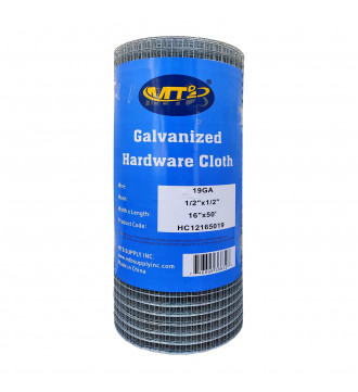 MTB Galvanized Hardware Cloth 16 Inch x 50 Foot -1/2 Inch x 1/2 Inch 19GA