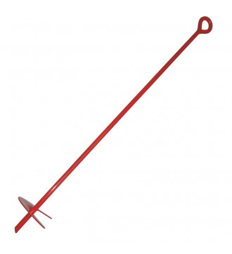 MTB 48 Inch Auger Earth Anchor 6 Inch W Helix, 18mm Rod, Painted red, Heavy Duty Ground Anchor Hook for Guying Tents Fencing Canopies,Pack of 1,Ground Anchor,Eye Anchor