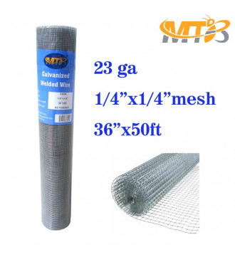 MTB Galvanized Hardware Cloth 36 in x 50 ft - 1/4 x1/4 inch Mesh 23GA
