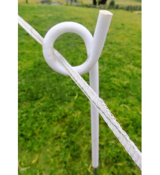MTB 39 Inches White Heavy Duty Steel Pig Tail Step-in Fence Post - Pack of 10