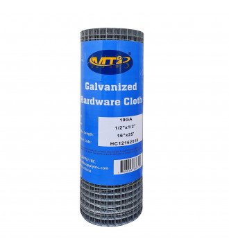 MTB Galvanized Hardware Cloth 16 Inch x 25 Foot -1/2 Inch x 1/2 Inch 19GA
