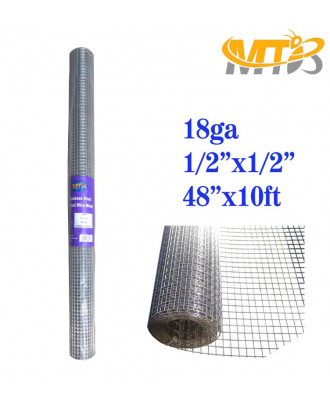 MTB SS304 Stainless Steel Welded Wire Mesh 48 inches x 10 feet- 1/2 inch x 1/2 inch Mesh 18GA(1.2mm)
