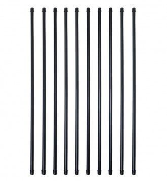 MTB 3/4 Inch Round x 26 Inch Length Staircase Balusters Standard Plain Black Coated for Stair/Deck/Porch Pack of 10