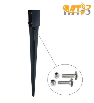 MTB Fence Post Anchor Ground Spike Metal Black Powder Coated 24 Inch X 4 Inch.. for sale online 
